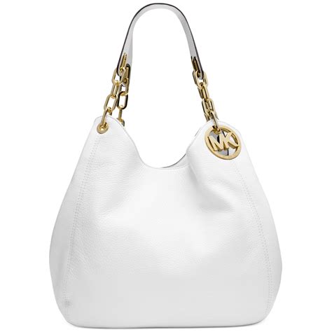 michael kors white tote bag|white michael kors shoulder bag.